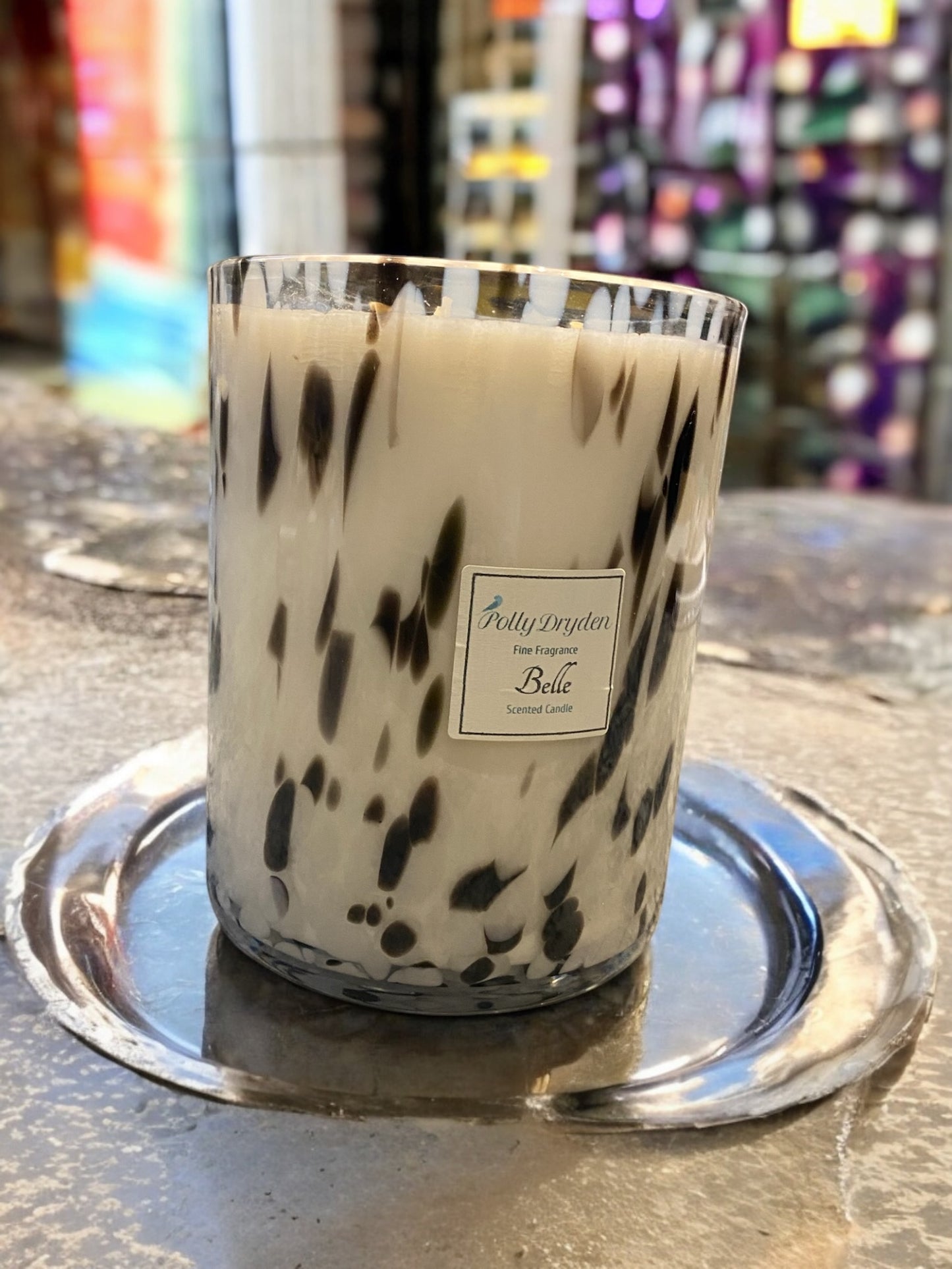 Extra Large Black & White Statement Dapple Candle