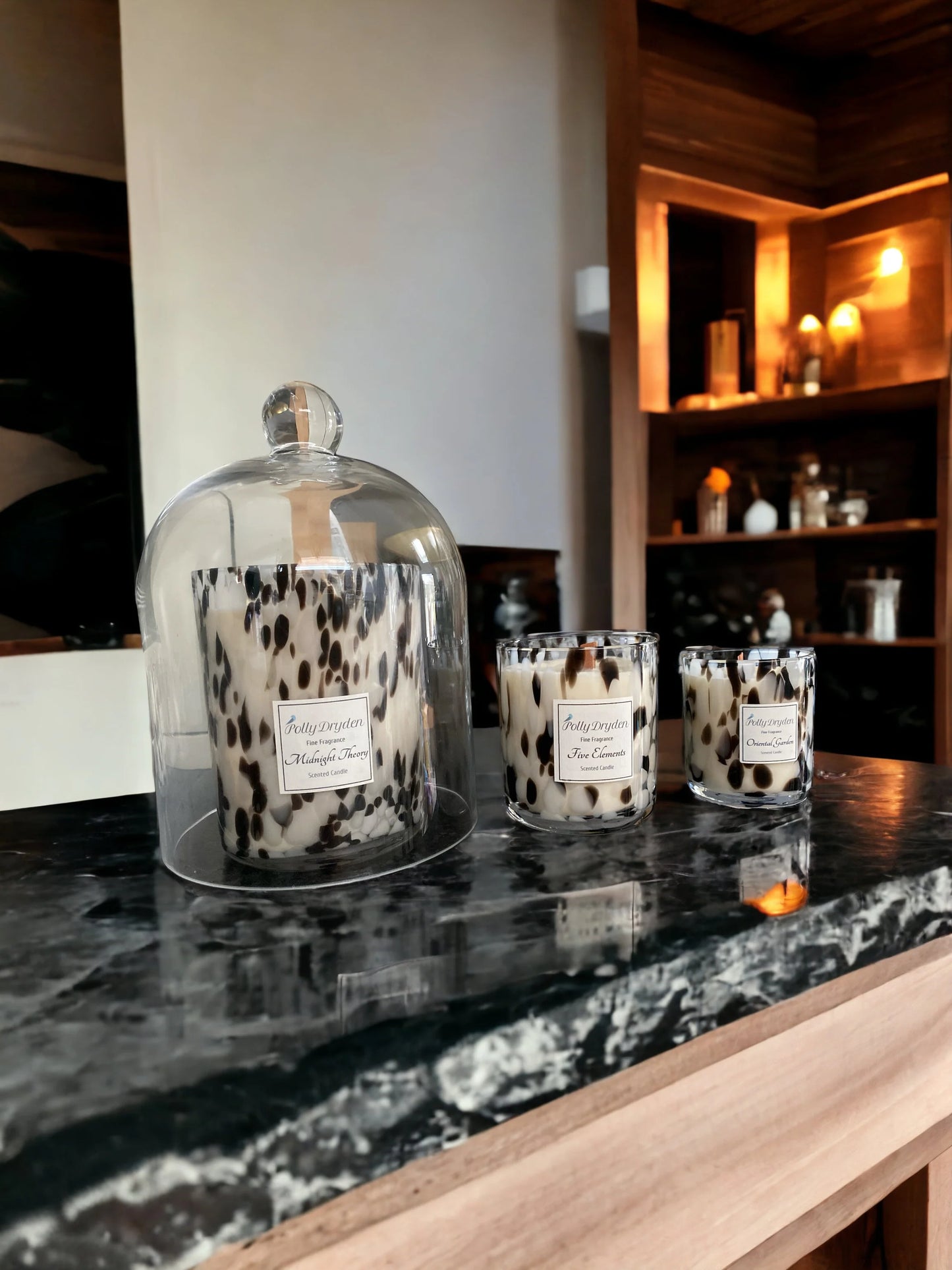 Extra Large Black & White Statement Dapple Candle