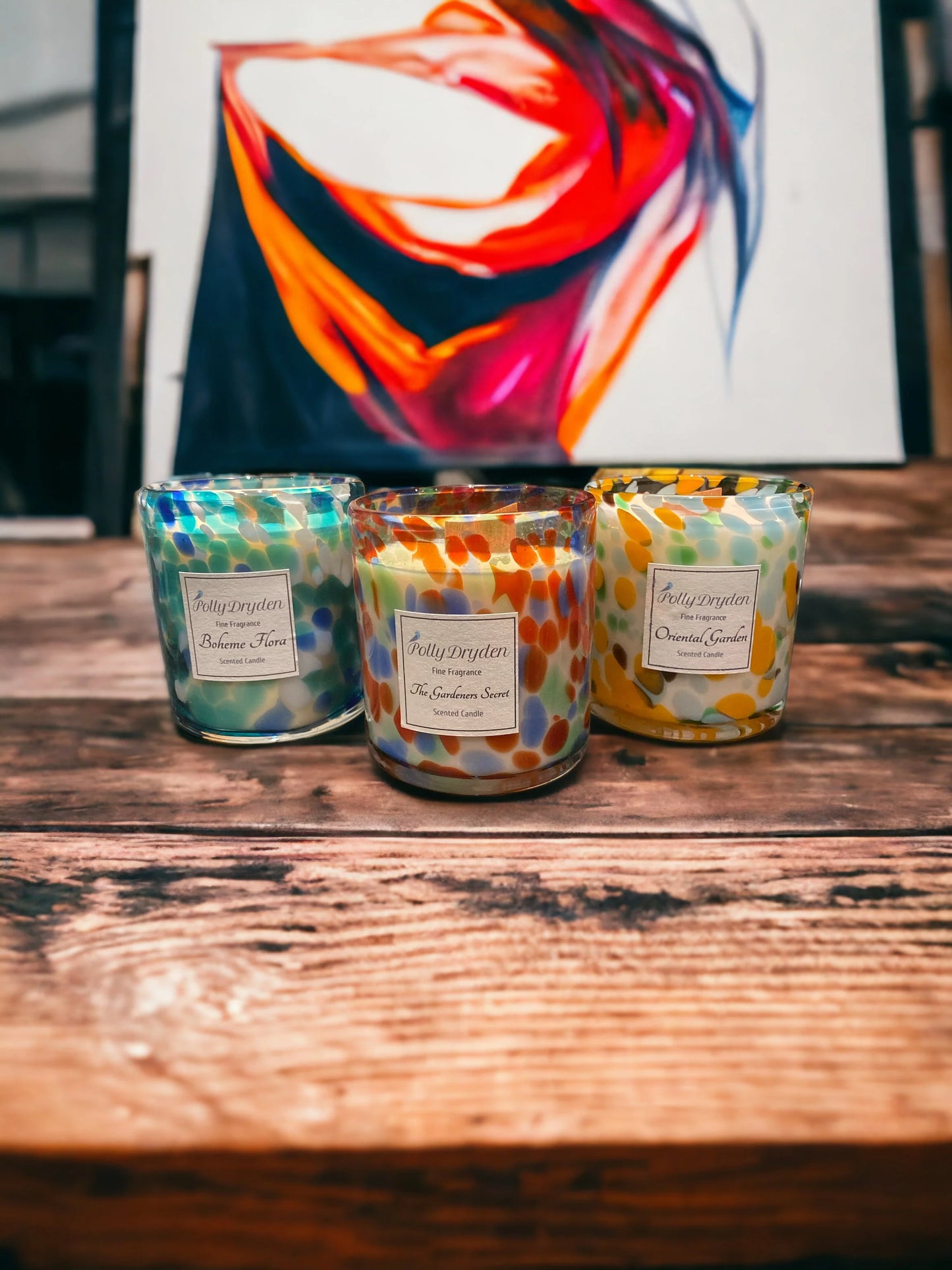 Orange & Blue Dapple Candle