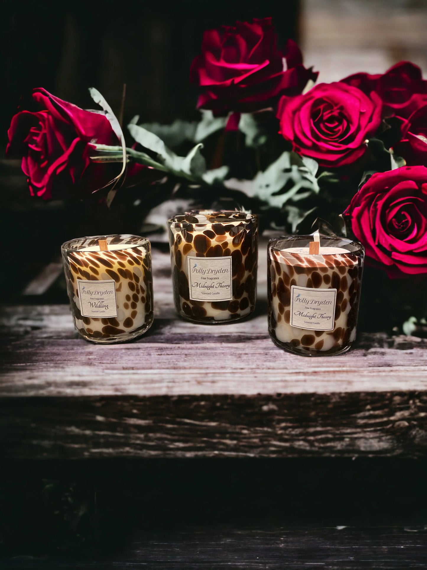 Large Black Dapple Candle