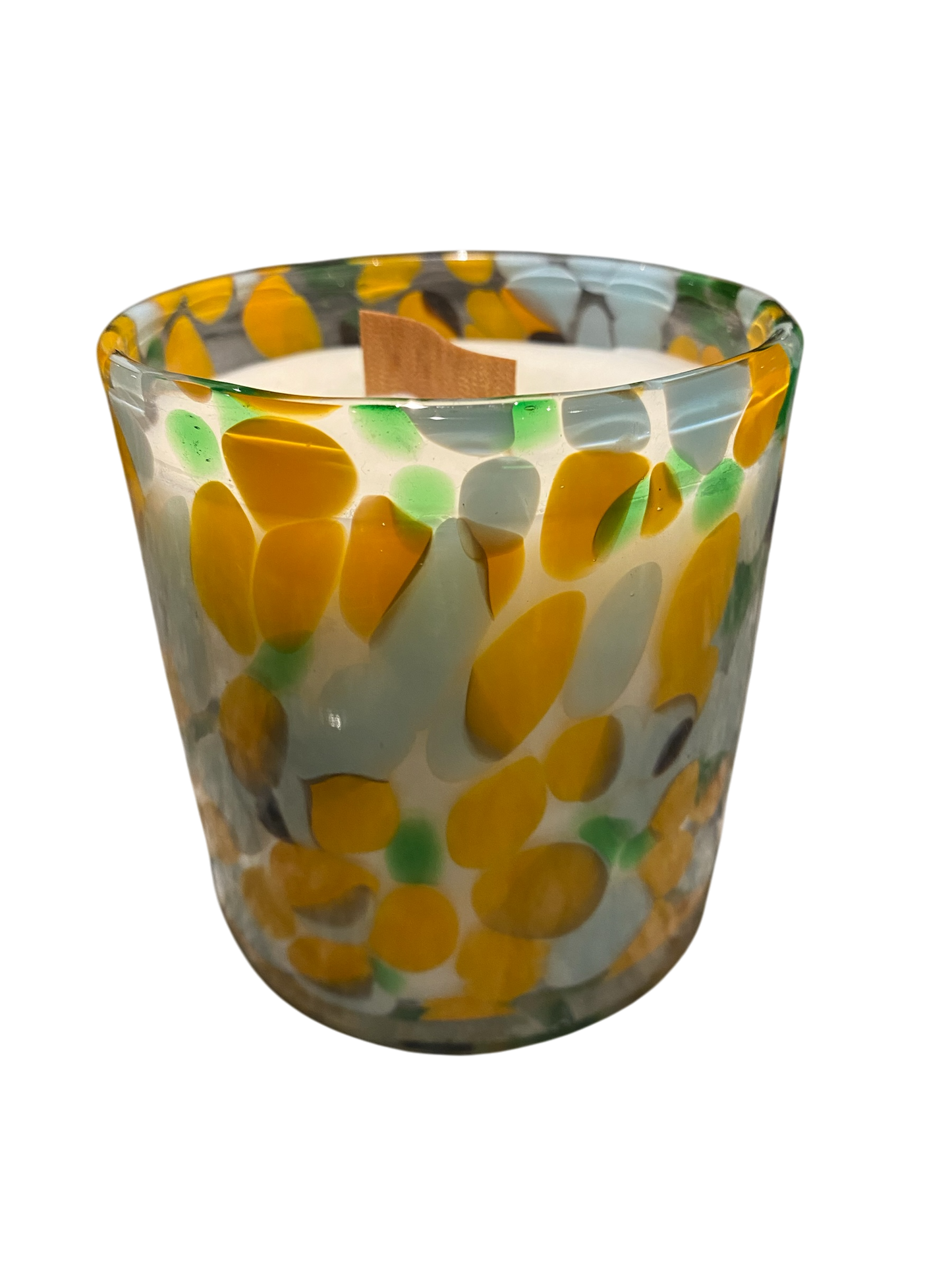 Orange & Blue Dapple Candle