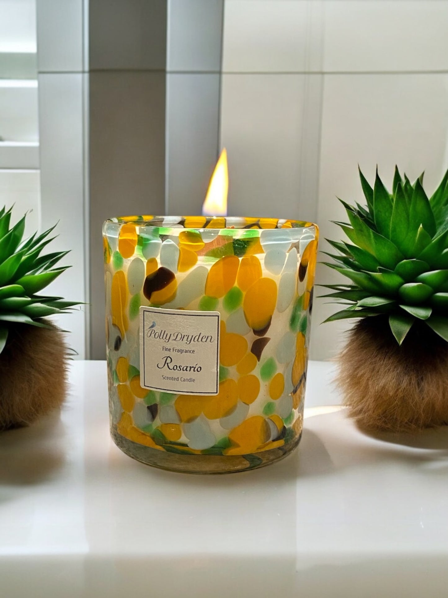 Orange & Blue Dapple Candle