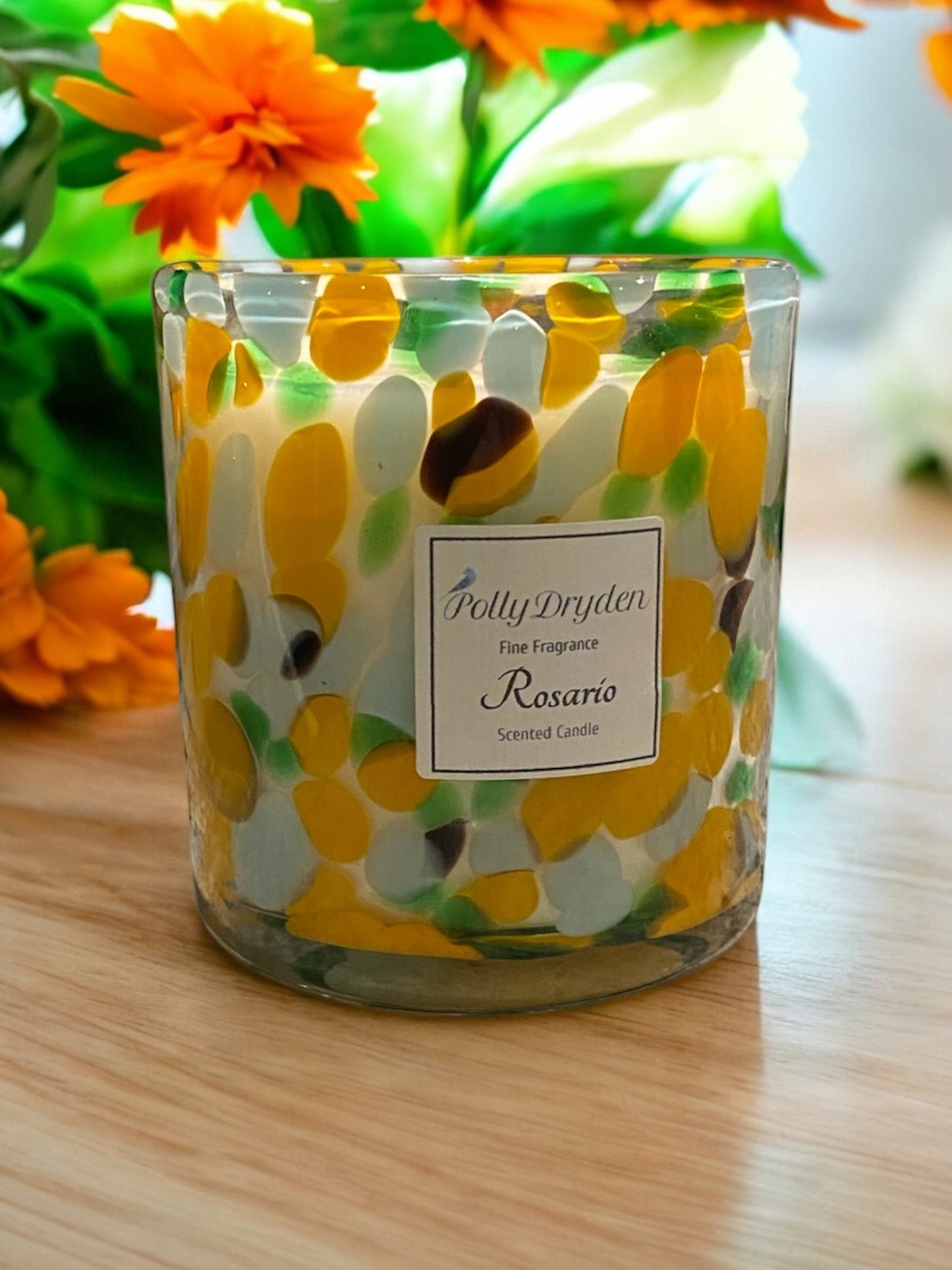 Orange & Blue Dapple Candle