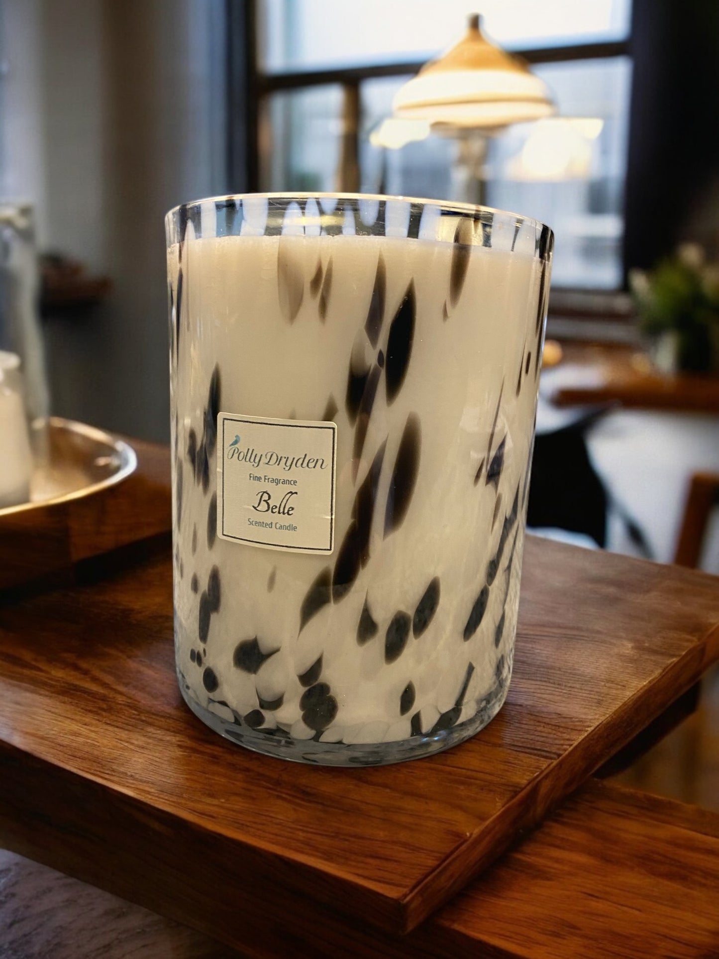 Extra Large Black & White Statement Dapple Candle