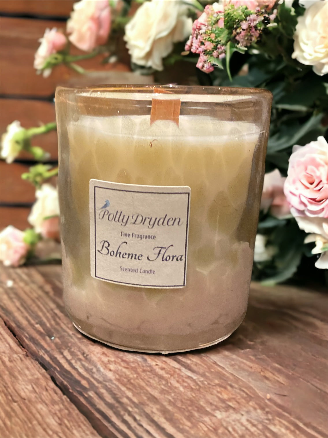 Pink & Gold Dapple Candle