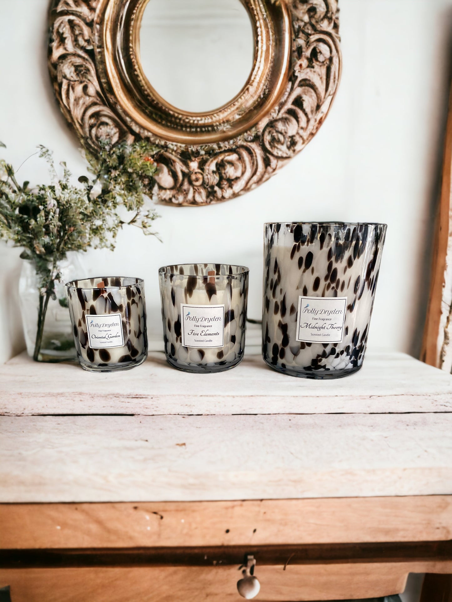 Black & White Dapple Candle