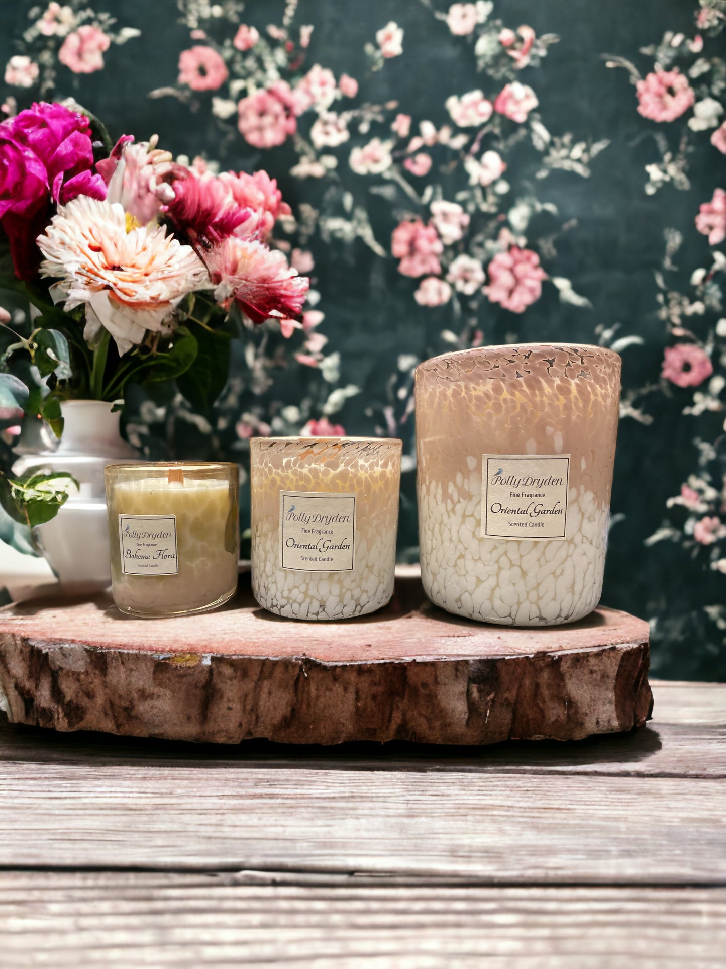 Pink & Gold Dapple Candle