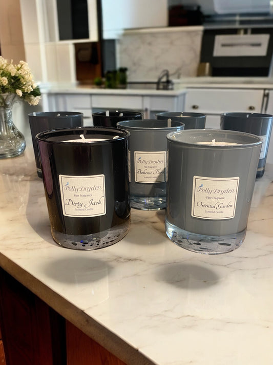 Black or Grey Glass Jar Candle