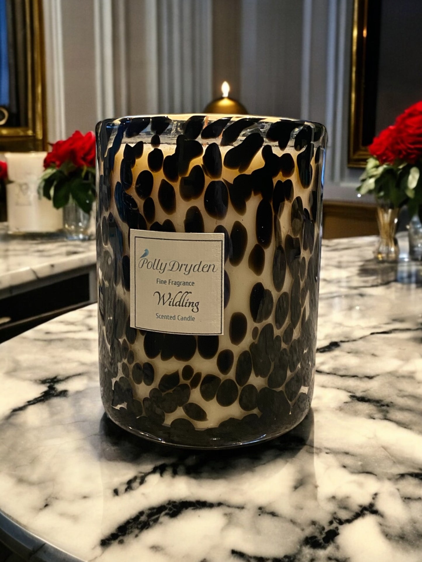 Extra Large Statement Black Dapple Candle