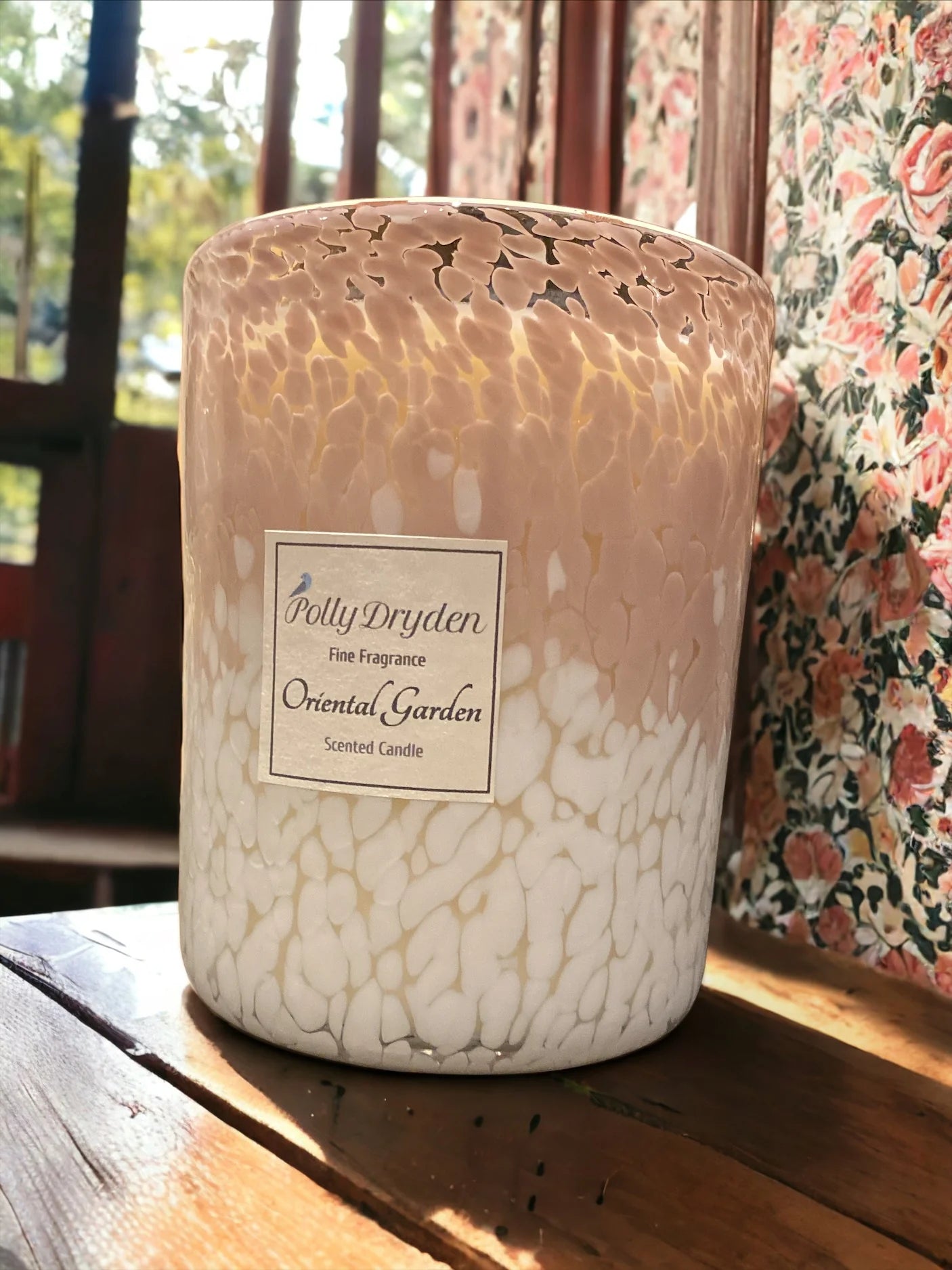 Extra Large Statement Pink & White Dapple Candle